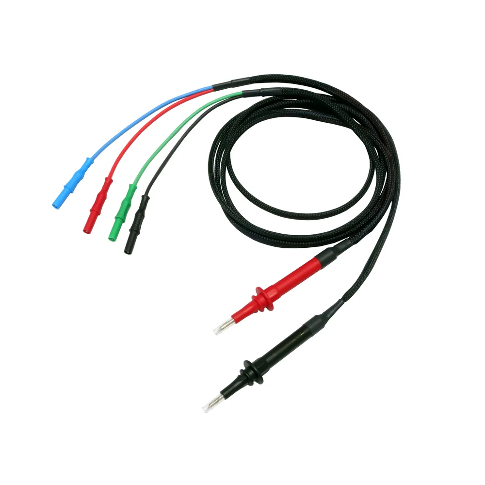 两根开尔文测试线 测试探针 Ø4 mm / 两个 Ø4 mm 公头香蕉插头 直式 安全型（Kit Kelvin 4931HA）